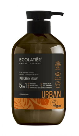 ECOLATIER URBAN - Klementínka gél na umývanie riadu, rúk ovocia a zeleniny 5v1 600 ml