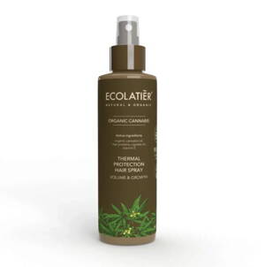 ECOLATIER ORGANIC CANNABIS Termálny ochranný sprej na úpravu vlasov OBJEM a RAST 200 ml