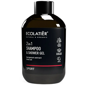 ECOLATIER - SPORT POWER Sprchový gél a Šampón 2v1 BERGAMOT a LIMETKA 400 ml