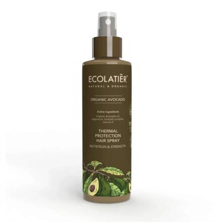 ECOLATIER ORGANIC AVOCADO Termálny ochranný sprej na vlasový styling VÝŽIVA a POSILNENIE 200 ml