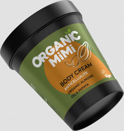 ORGANIC MIMI Telový krém proti CELULITÍDE MANDLE a PAPÁJA 200 ml